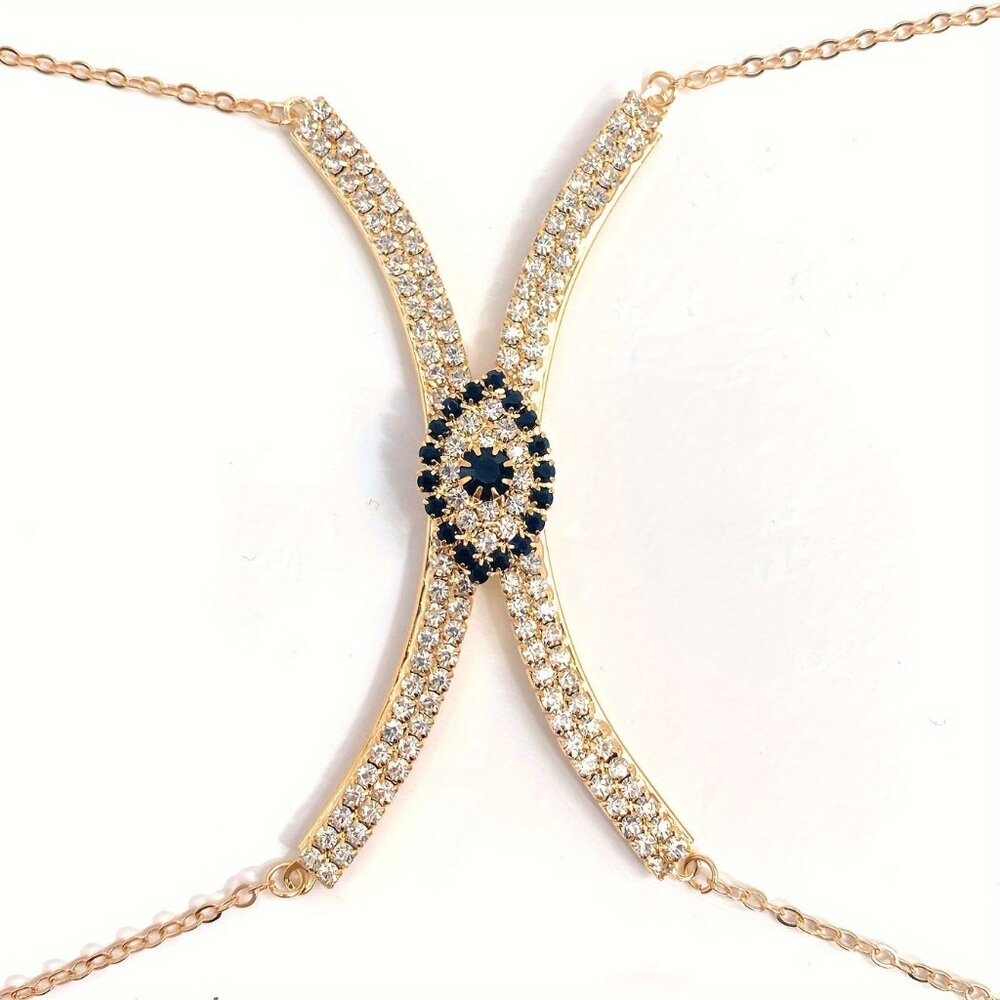 🆕 Seductive Rhinestone Body Chain Bra Necklace Jewelry For Women - Picture 10 of 10